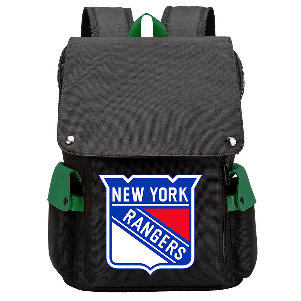 New York Rangers Hockey Team School Backpack Oxford Laptop Bag