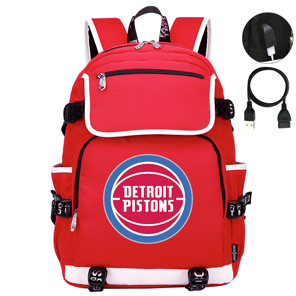 Detroit Pistons Backpack School Notebook Travel Bags