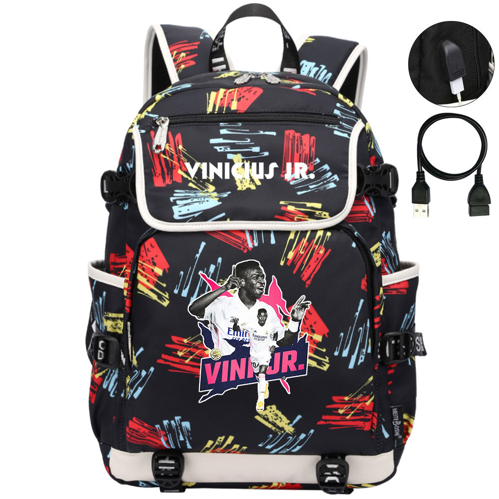 Vinicius Junior FC Backpack School Notebook Travel Bags