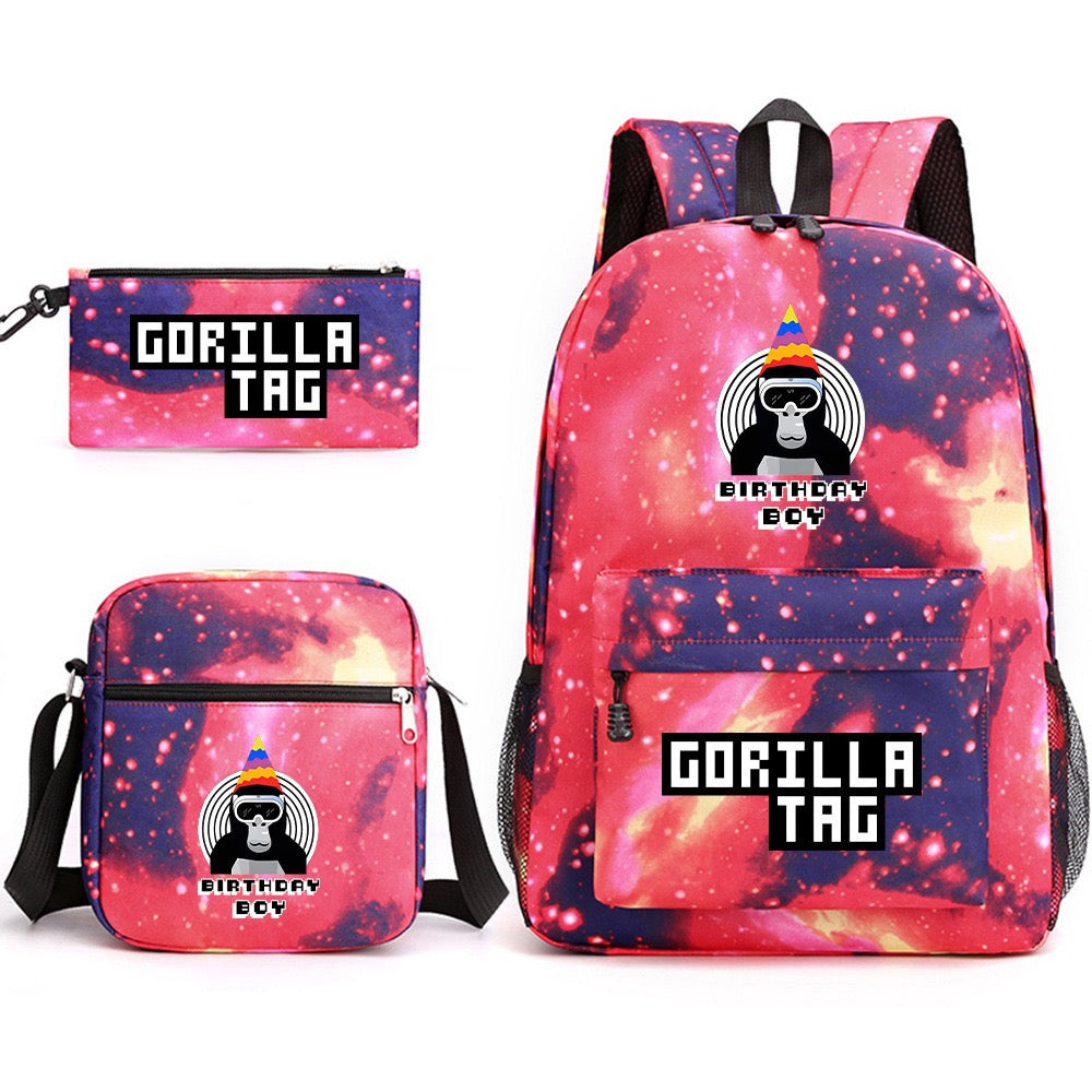 Gorilla Tag School Backpack Shoulder Bag Pencil Bags 3pcs Set
