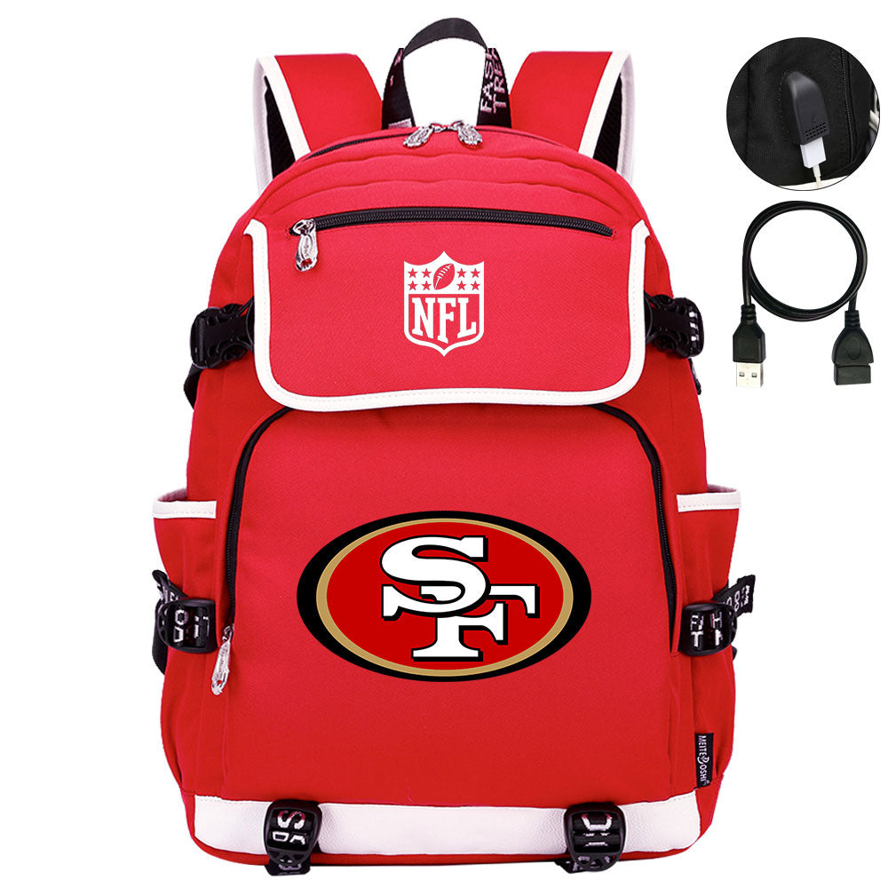 San Francisco 49ers Football Rugby Backpack School Notebook Travel Bags