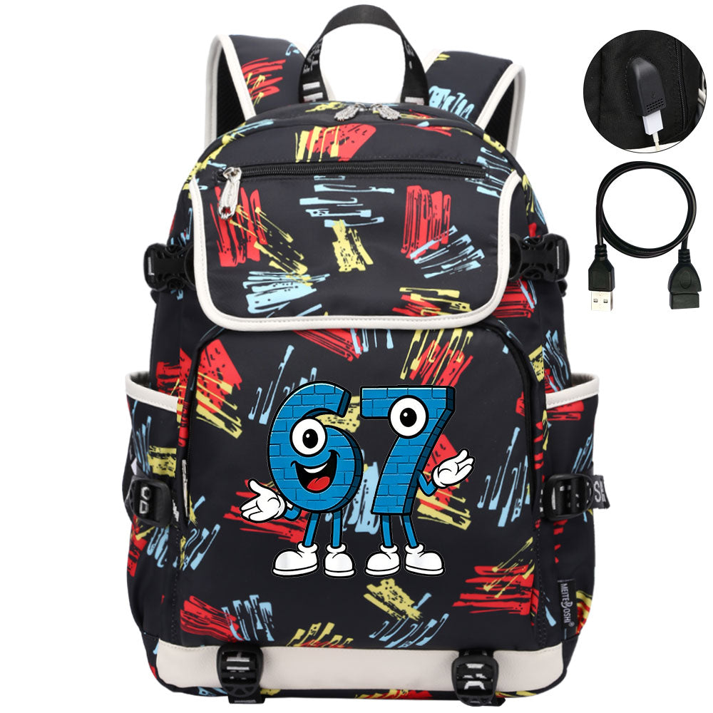 Steal a Brainrot 67 Backpack School Notebook Travel Bags