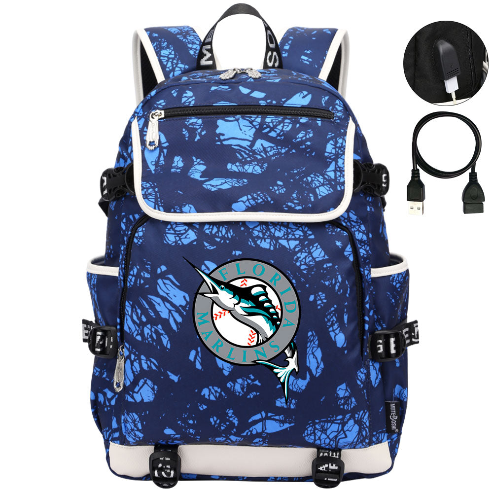 Florida Marlins Backpack School Notebook Travel Bags