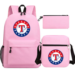 Texas Rangers Baseball School Backpack Shoulder Bag Pencil Bags 3pcs Set