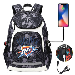 Oklahoma City Thunder Backpack School Notebook Travel Bags With USB
