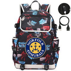 Norfolk Admirals Hockey League Backpack School Notebook Travel Bag