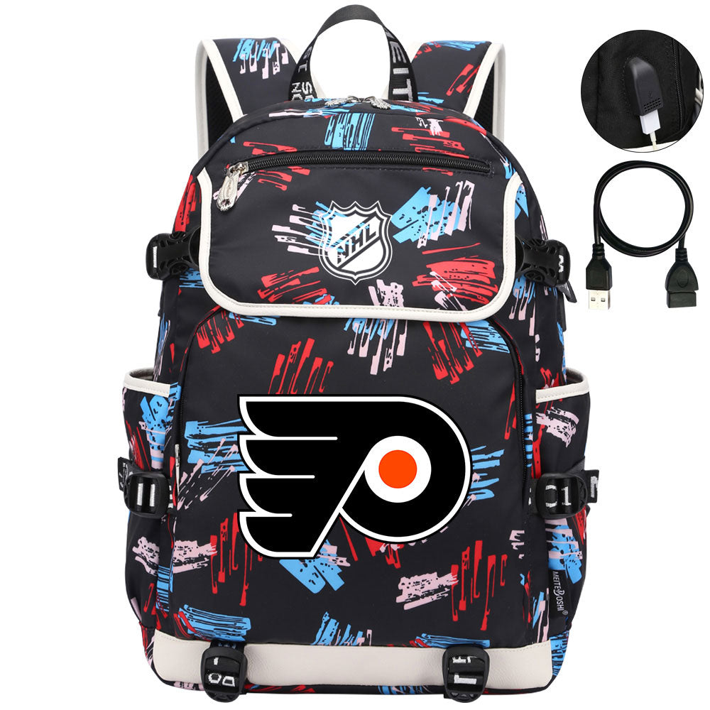 Philadelphia Flyers Hockey League Backpack School Notebook Travel Bag