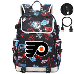 Philadelphia Flyers Hockey League Backpack School Notebook Travel Bag
