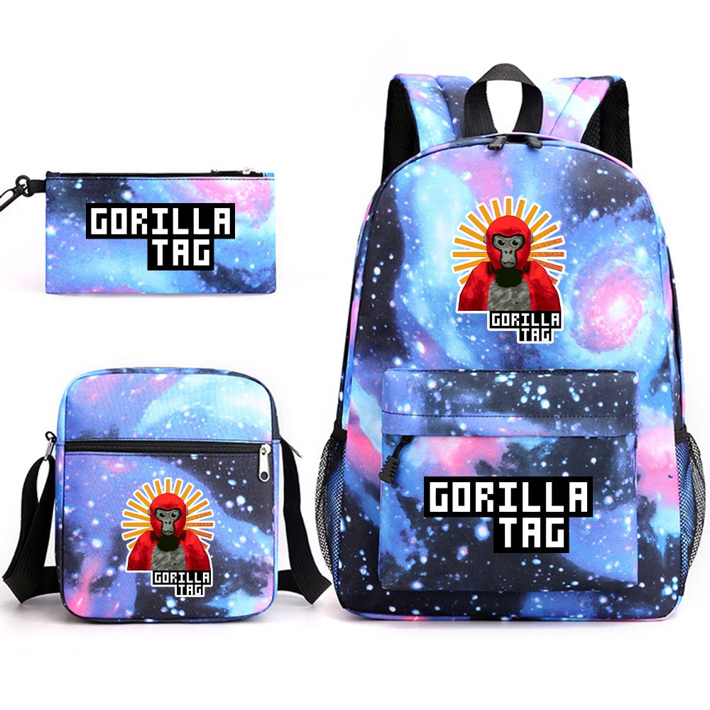 Gorilla Tag School Backpack Shoulder Bag Pencil Bags 3pcs Set