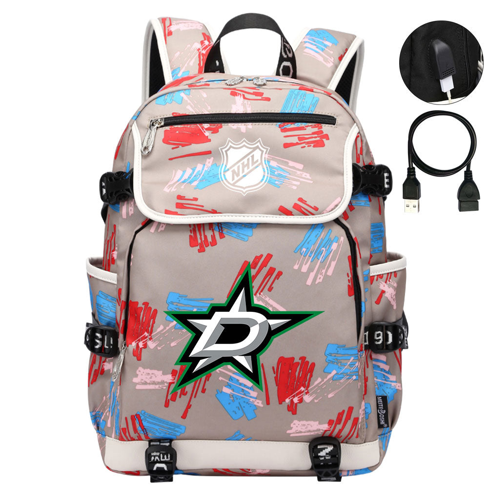 Dallas Stars Hockey League Backpack School Notebook Travel Bag
