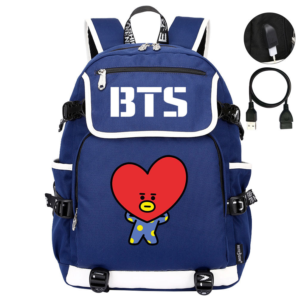 BTS TATA Backpack School Notebook Travel Bags