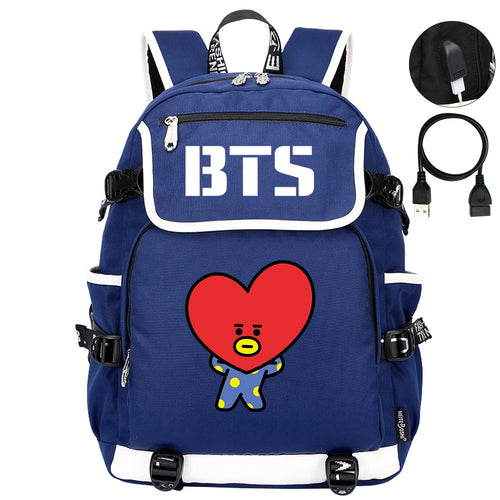 BTS TATA Backpack School Notebook Travel Bags