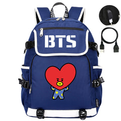 BTS TATA Backpack School Notebook Travel Bags