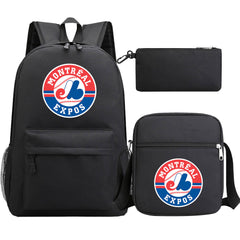 Montreal Expos Baseball School Backpack Shoulder Bag Pencil Bags 3pcs Set