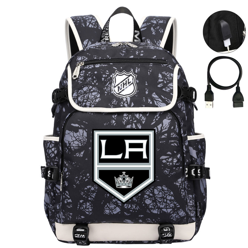 Los Angeles Kings Hockey League Backpack School Notebook Travel Bag