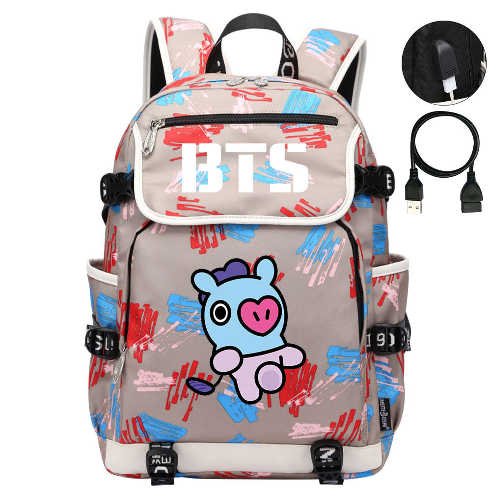 BTS Mang Backpack School Notebook Travel Bags