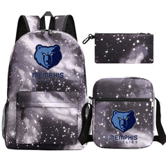 Memphis Grizzlies Basketball School Backpack Shoulder Bag Pencil Bags 3pcs Set