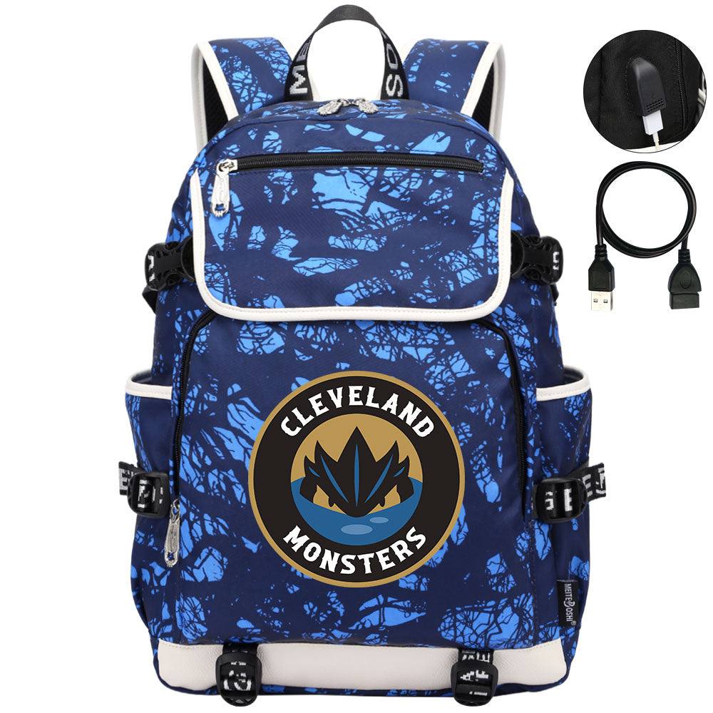 Cleveland Monsters Hockey League Backpack School Notebook Travel Bag