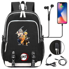 Demon Slayer Kimetsu No Yaiba USB Charging Backpack School Note Book Laptop Travel Bags