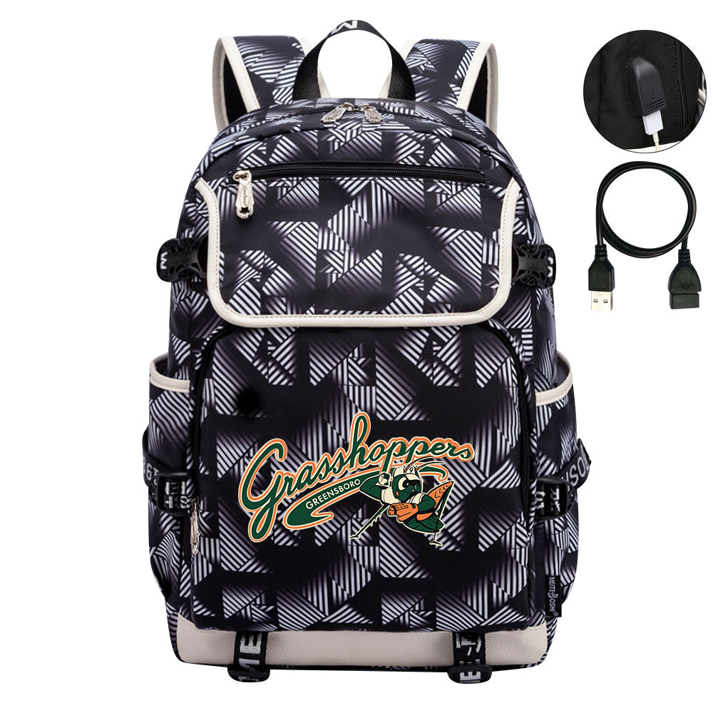 Greensboro Grasshoppers Backpack School Notebook Travel Bags