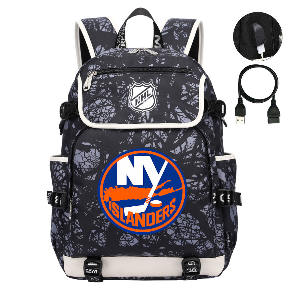 New York Islanders Hockey League Backpack School Notebook Travel Bag