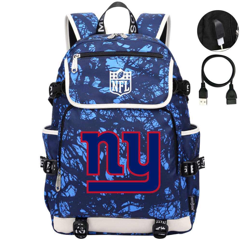 New York Giants Football Rugby Backpack School Notebook Travel Bags