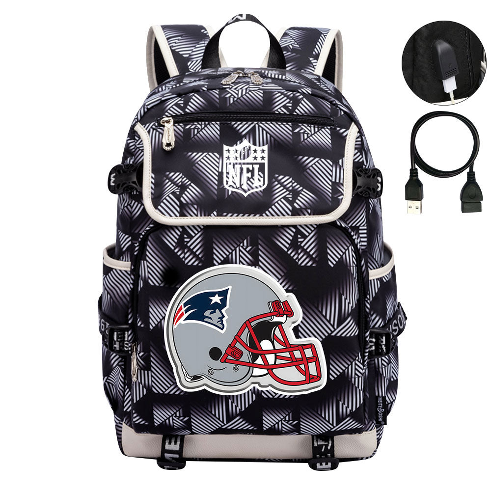 New England Patriots Football Rugby Backpack School Notebook Travel Bags