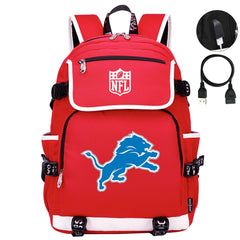 Detroit Lions Football Team Rugby Backpack School Notebook Travel Bag