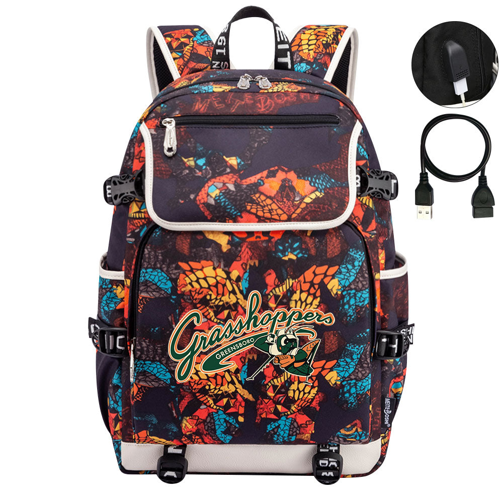 Greensboro Grasshoppers Backpack School Notebook Travel Bags