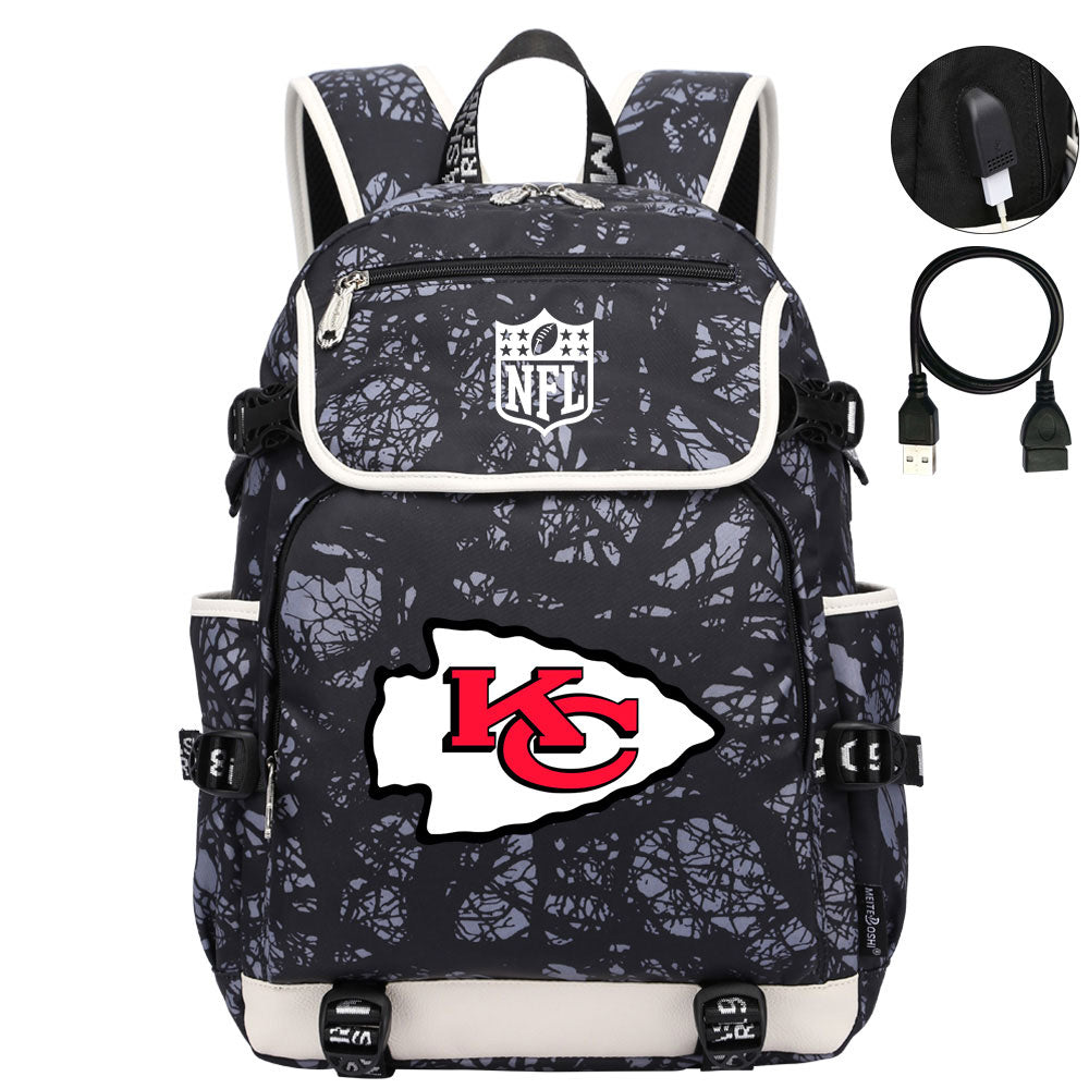 Kansas City Chiefs Football Rugby Backpack School Notebook Travel Bags