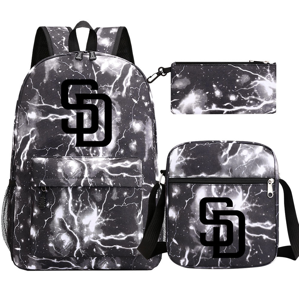 San Diego Padres Baseball School Backpack Shoulder Bag Pencil Bags 3pcs Set