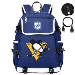Pittsburgh Penguins Hockey League Backpack School Notebook Travel Bag