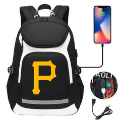 Pittsburgh Pirates Backpack School Notebook Travel Bags With USB