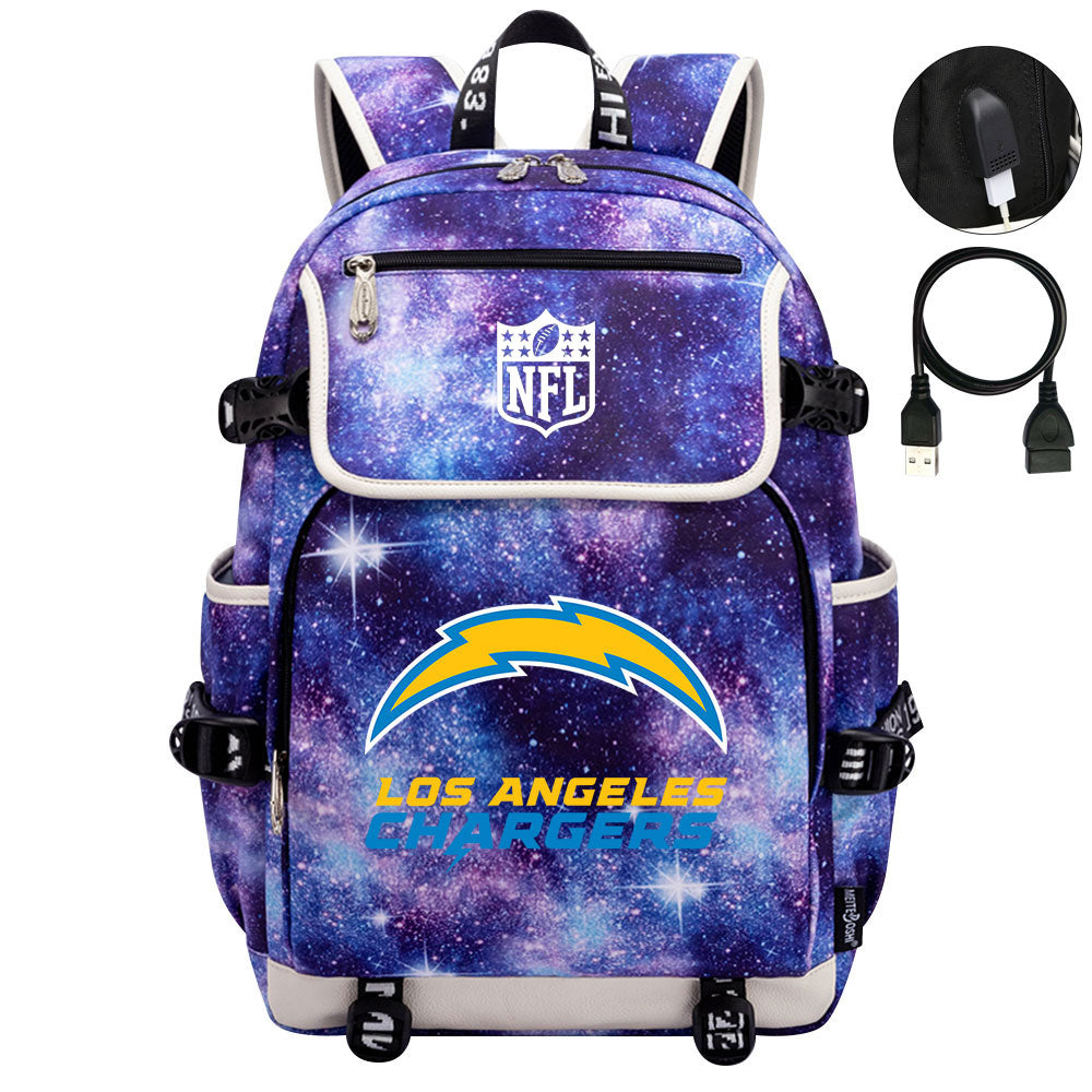 Los Angeles Chargers Football Rugby Backpack School Notebook Travel Bags