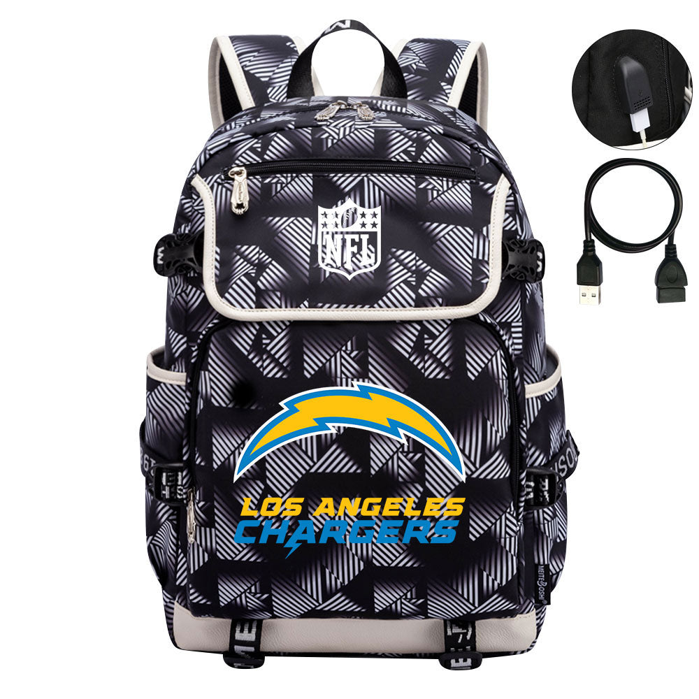 Los Angeles Chargers Football Rugby Backpack School Notebook Travel Bags