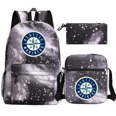 Seattle Mariners Baseball School Backpack Shoulder Bag Pencil Bags 3pcs Set