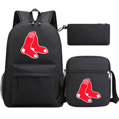 Boston Red Sox Baseball School Backpack Shoulder Bag Pencil Bags 3pcs Set