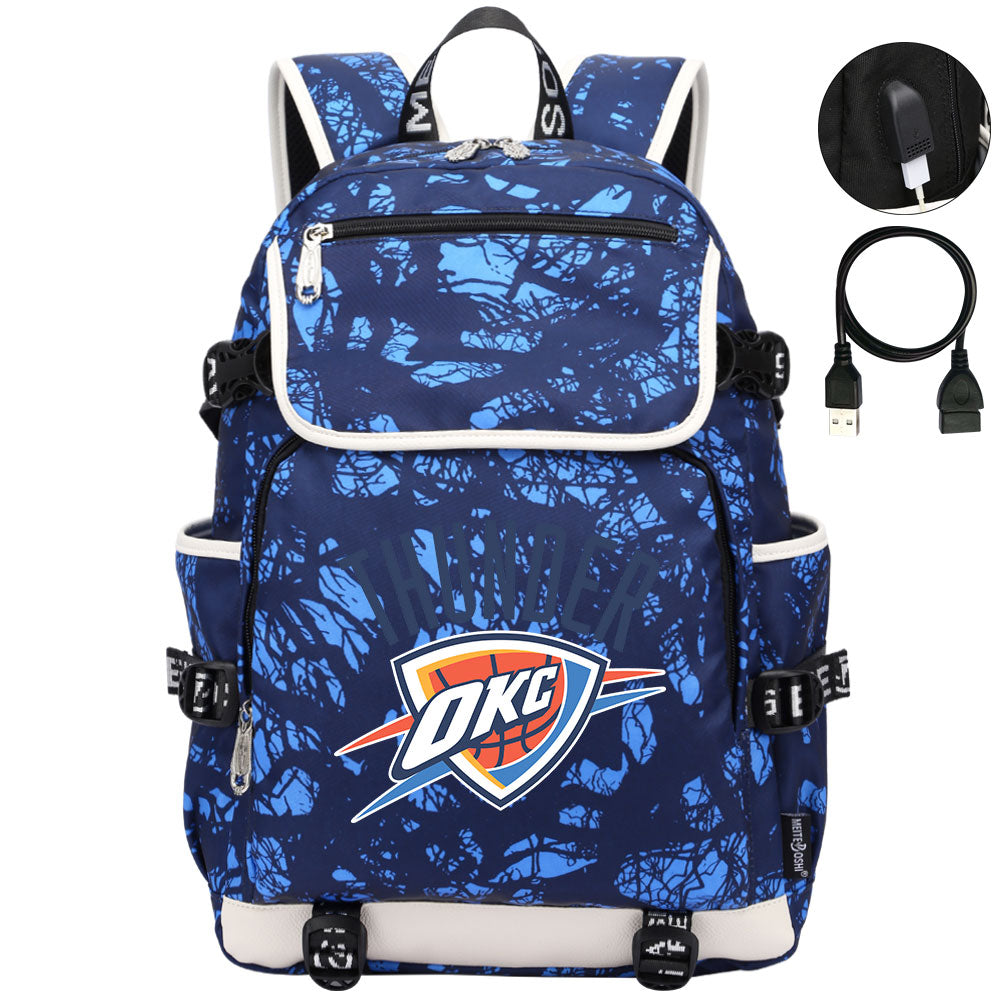Oklahoma City Thunder Backpack School Notebook Travel Bags