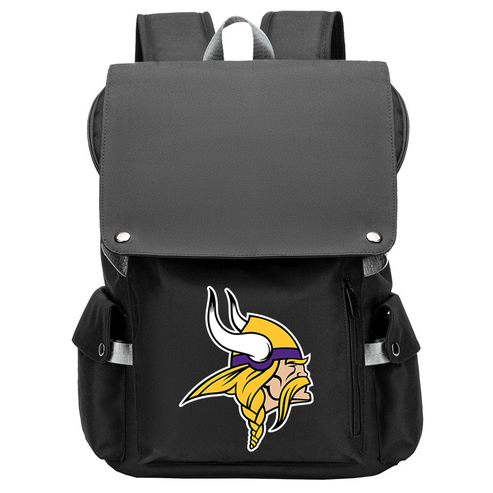 Minnesota Vikings Football Team Rugby Laptop Backpack Oxford School Bag