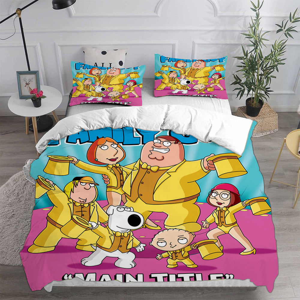 Family Guy Cosplay Bedding Set Duvet Cover Pillowcases Halloween Home Decor