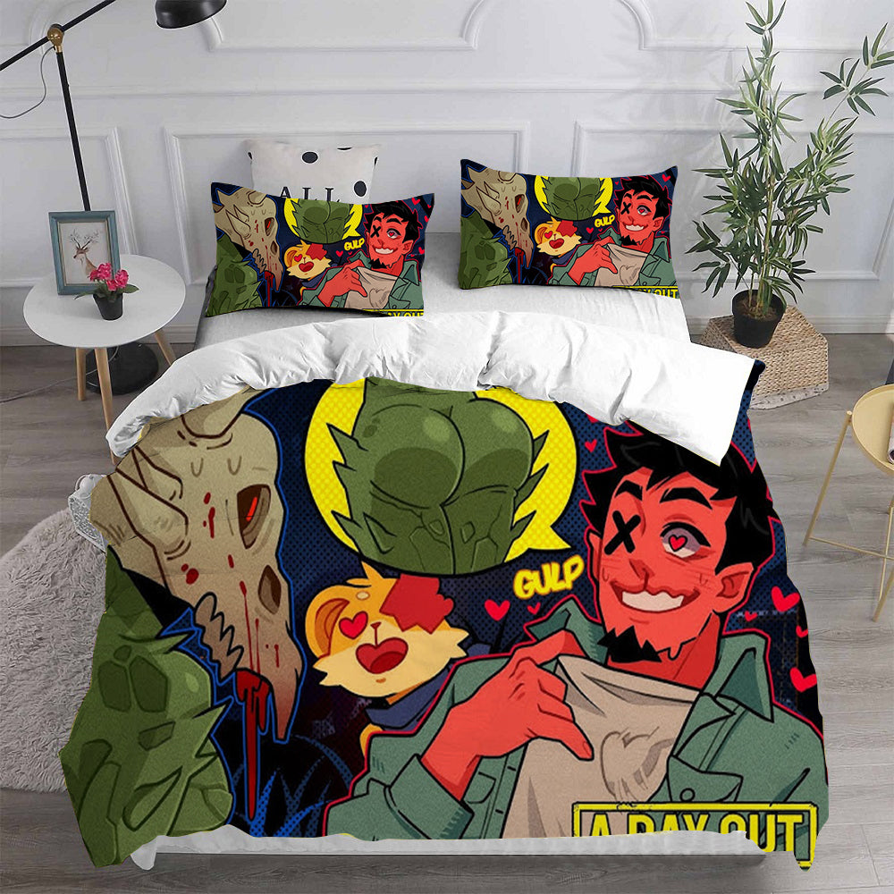 Lethal Company Cosplay Bedding Set Duvet Cover Pillowcases Halloween Home Decor