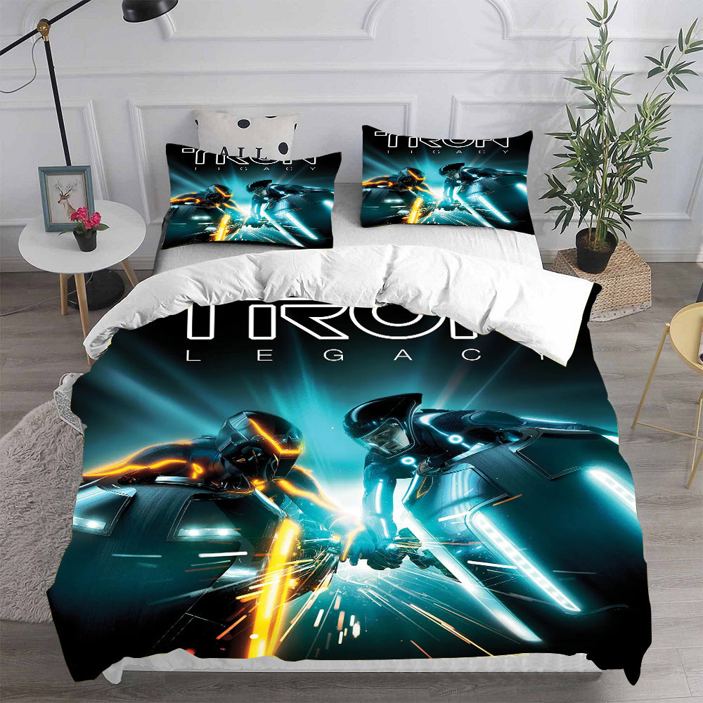 Tron Legacy Cosplay Bedding Set Duvet Cover Pillowcases Halloween Home Decor