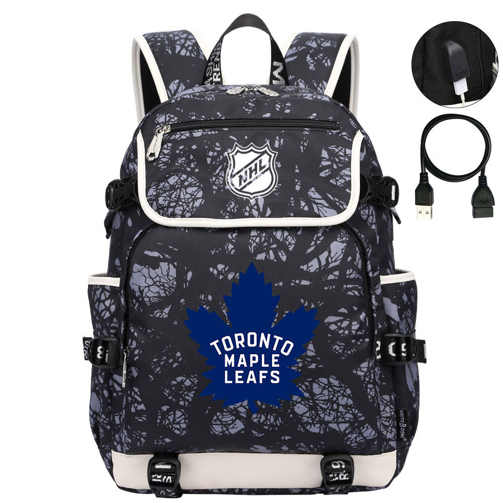 Toronto Maple Leafs Hockey League Backpack School Notebook Travel Bags