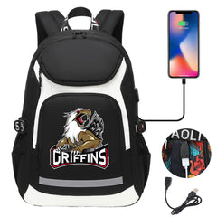 Grand Rapids Griffins Hockey Backpack School Notebook Travel Bags With USB