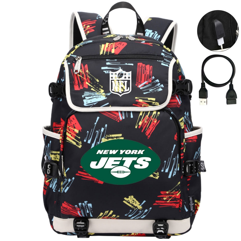 New York Jets Football Rugby Backpack School Notebook Travel Bags