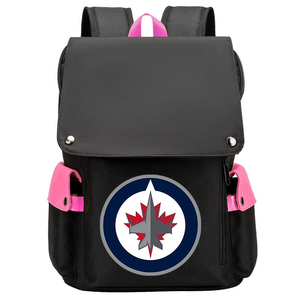 Winnipeg Jets Hockey Team School Backpack Oxford Laptop Bag