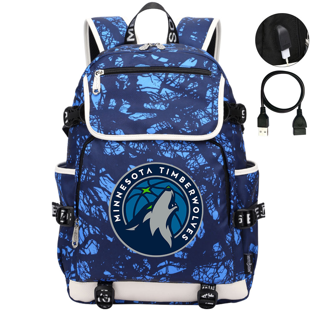 Minnesota Timberwolves Backpack School Notebook Travel Bags