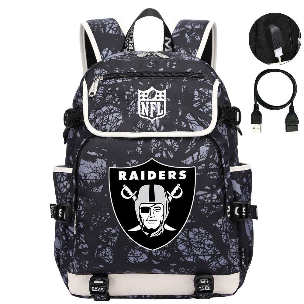 Oakland Raiders Football Rugby Backpack School Notebook Travel Bags