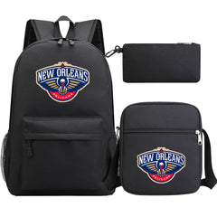 New Orleans Basketball School Backpack Shoulder Bag Pencil Bags 3pcs Set