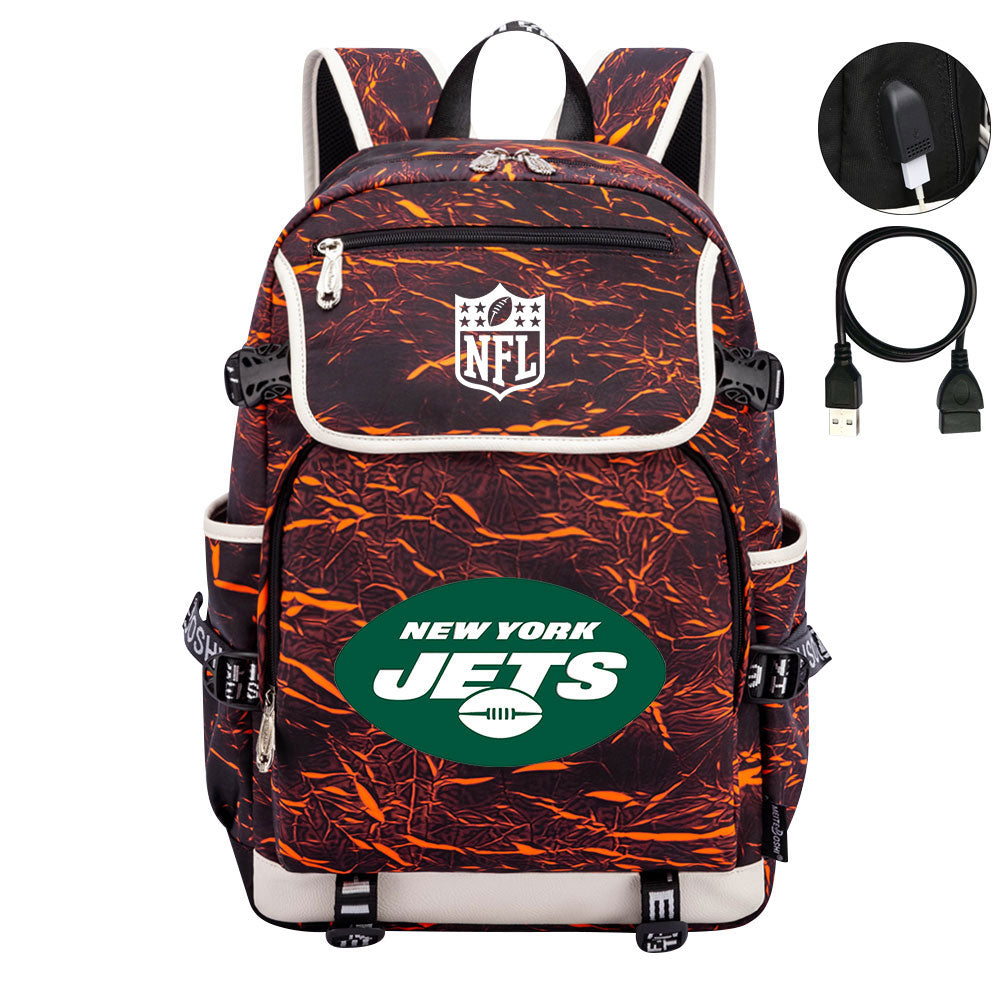 New York Jets Football Rugby Backpack School Notebook Travel Bags